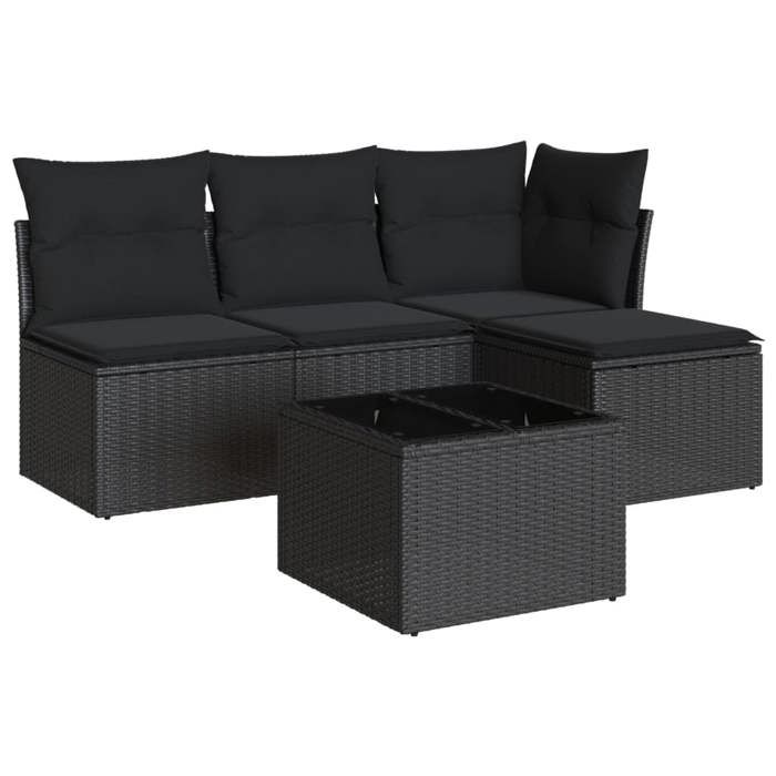 VidaXL Garden Lounge Set with Cushions 5 Pcs, Sofas with Adjustable Feet, Outdoor Furniture Set Patio Terrace, 3249344