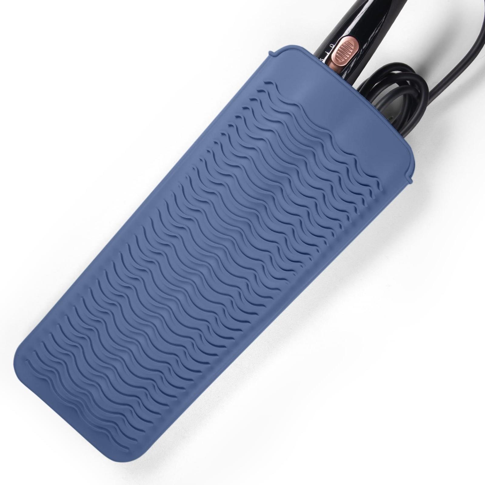 

Дорожный коврик для выпрямителей, термостойкий коврик для щипцов для завивки, стойка для выпрямителей для волос, термостойкий коврик для выпрямления и укладки волос One Size синий