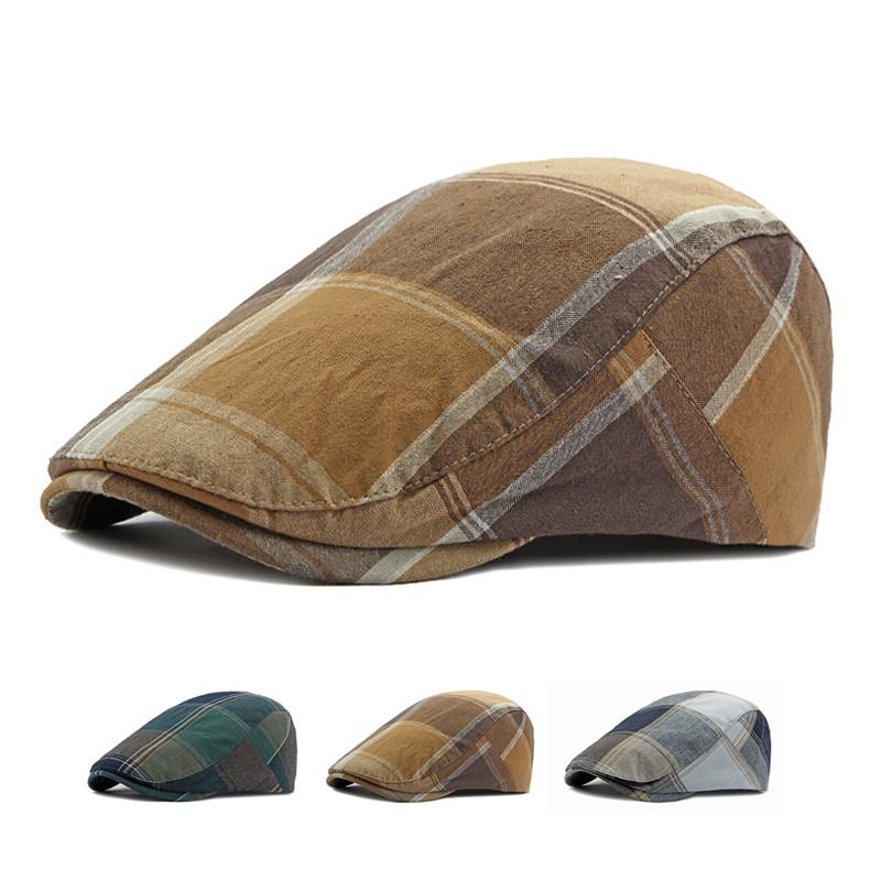 Kostkovaný baret Newsboy Čepice Ženy Jaro Léto Vintage Čepice Pánské Britská Plochá čepice Gatsby Painters Klobouky Ivy Klobouk Gorro Hombre Boina