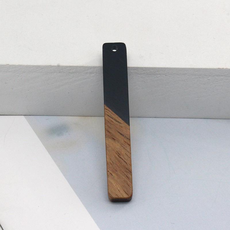 2pcs/set Vintage and Minimalist Long Resin Wood Jewelry Pendant Diy Earrings Earrings Necklace Accessories.