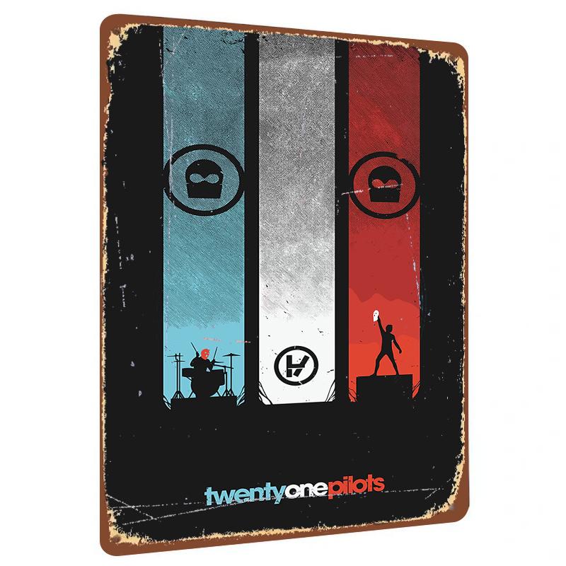 

Twenty One Pilots Band Art Metal Tin Sign Music Decor for Home Bar Wall Decorations 20x30cm（7.8x11.8inch）