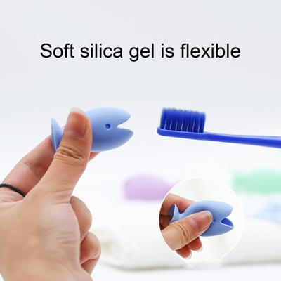 Soporte para Cepillo de Dientes Vertical Antideslizante Silicona Lindo Dibujo Animado Pez Base para Cepillo de Dientes Herramienta de Almacenamiento para Brochas de Maquillaje para Baño
