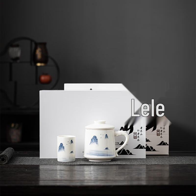 Elegant Hand-Painted Blue & White Ceramic Tea Set