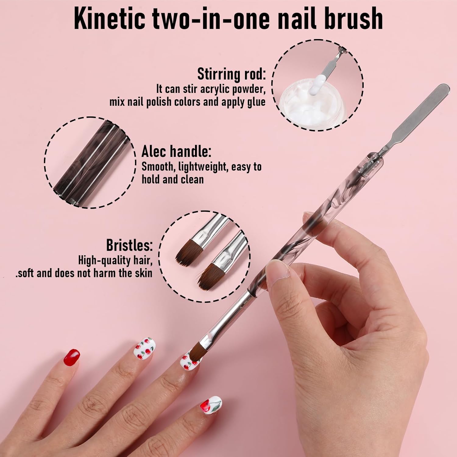 2 шт. Двусторонние Профессиональные Гелевые Акриловые Кисти для Маникюра и Дизайна Ногтей Французские Кисти со Смешивателем Кисти для Очистки Маникюра