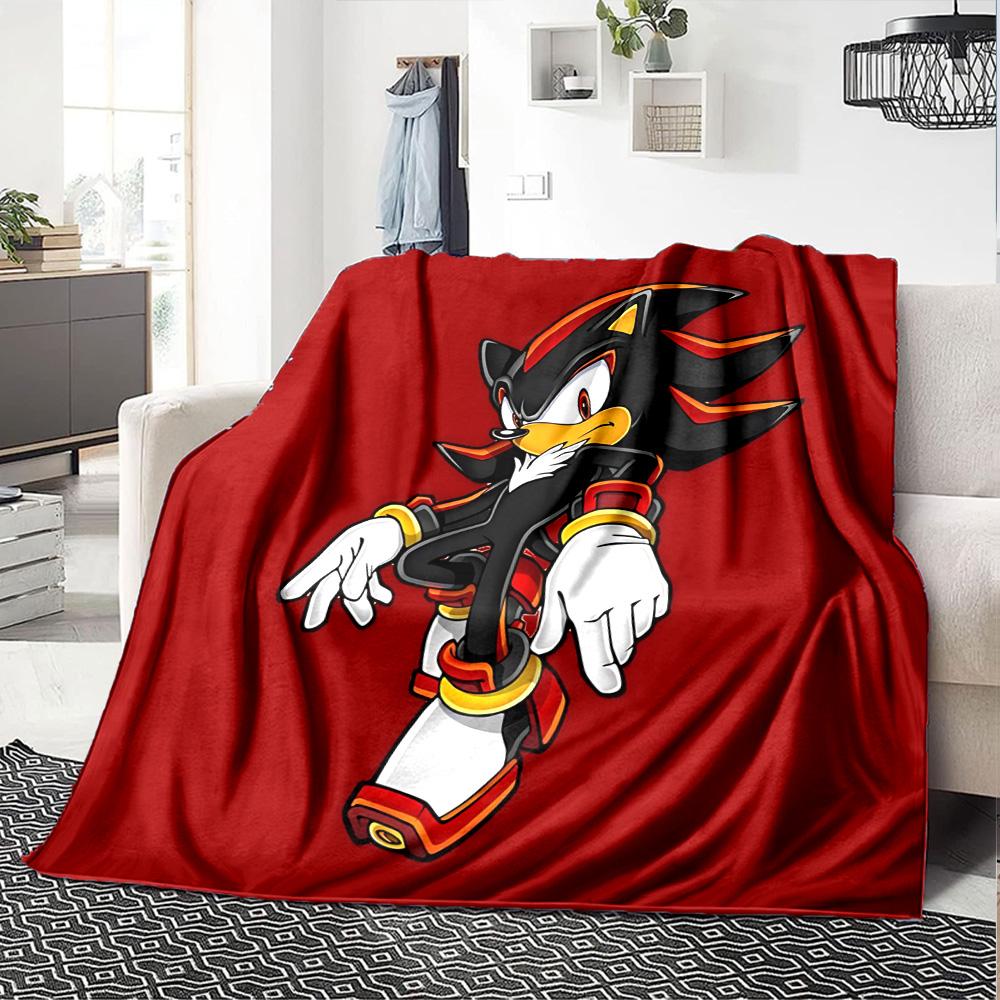 1pc Shadow Hedgehog Artwork Flannel Blanket for Super Soft Cute Comfort Blanket for Travel Bedding Couch Sofa Blanket Y73031