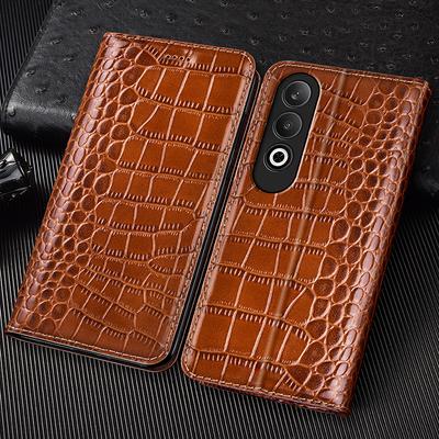 Funda Flip de Cuero Genuino de Cocodrilo para Teléfono Sony Xperia 1 5 10 II III IV V VI VII Cartera Fundas de Cubierta de Negocios