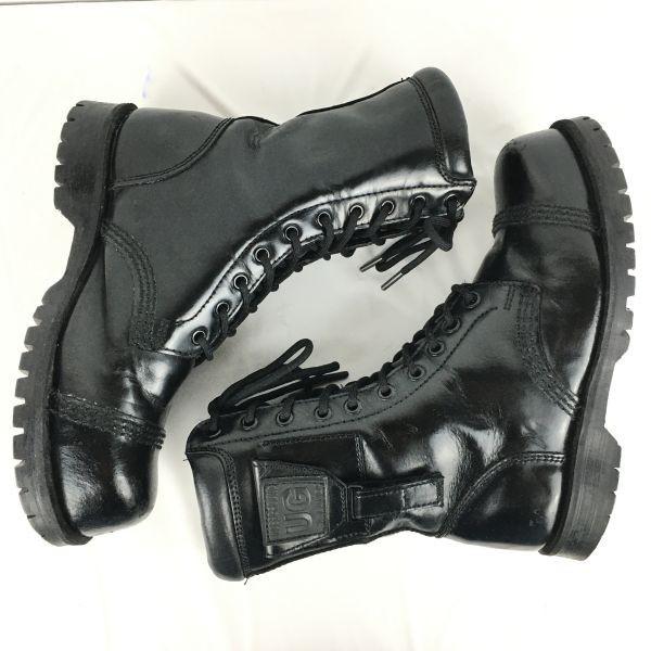 UK England UNDERGROUND UG Stahlkappe 10-Loch Rockstiefel 24.5-25 Schwarz(GEBRAUCHT)