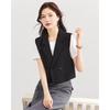 TERRE BLEUE Women's Loose Fit Short Commuter Blazer Vest