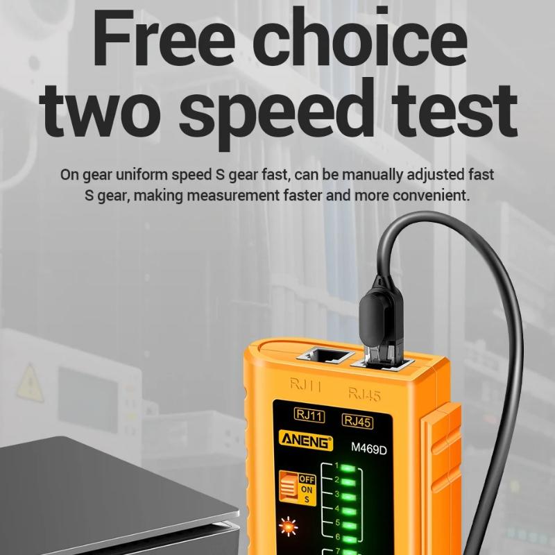 2026 Multifunctional ANENG M469D RJ45 Cable Lan Tester Network Cable Tester RJ45 RJ11 RJ12 CAT5 UTP LAN Cable Tester Networking Tool Network Repair
