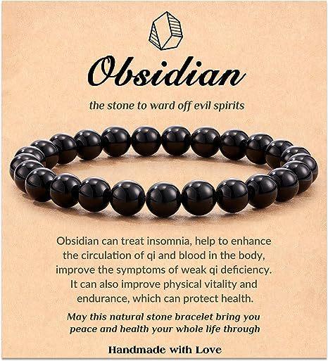 Hot Selling Natural Stone with Cardboard Beaded Elastic String Bracelet Crystal Agate Tiger Eye Stone Wholesale Bracelet Jewelry