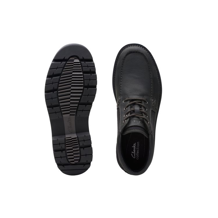 Clarks Maple Series Leather Comfortable Versatile Slip Resistant Durable Short Outdoor Boots Men boots Black 261759007