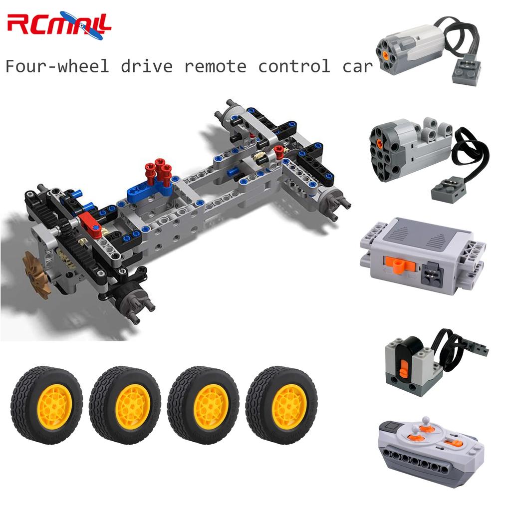Four-wheel Drive Remote Control Car Motor Power 4WD RC Car Kit 32019 86652 Wheel Building Blocks Compatible with Legoeds RC Car