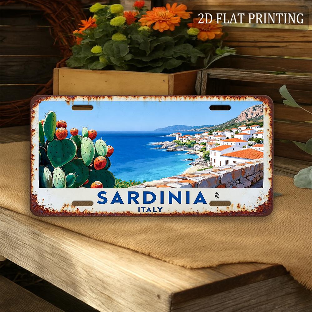 D bemolas pc Sardinija Italija Vintažinis Metalinis Ženklas Aliumininė Sieninė Plokštelė Tinka Tvora Veranda Kiemo Dekoravimui Su Senoviniu Kraštu Retro