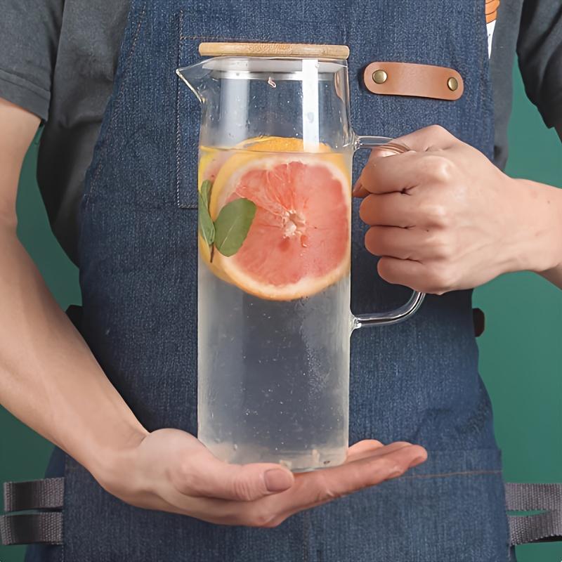 Prosty dzbanek na wodę z wysokoboro-krzemowego szkła, duża pojemność, przezroczysty dzbanek na sok i zimną wodę do biura