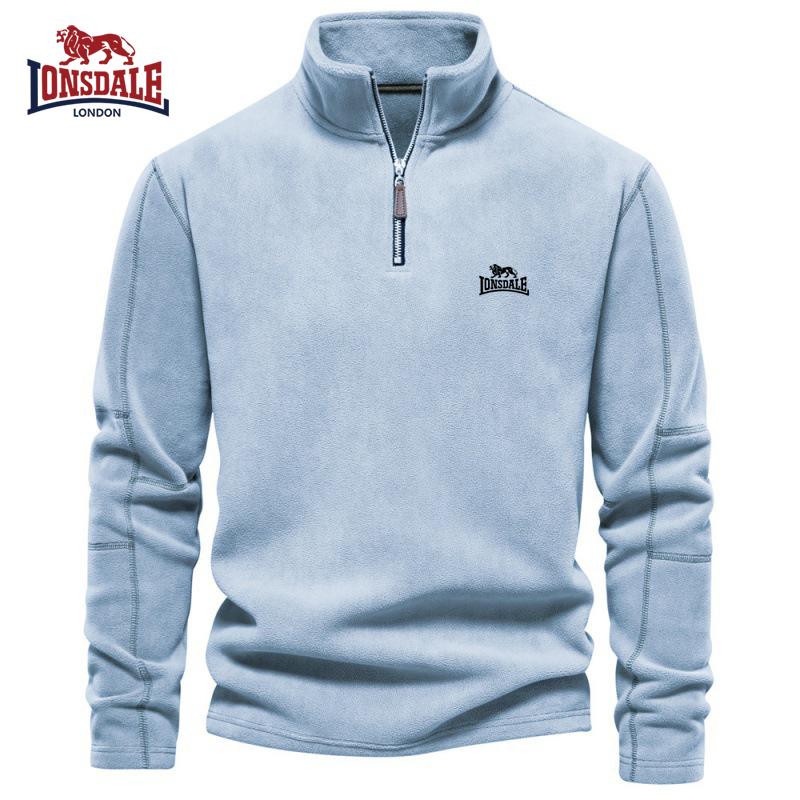 Lonsdale Мужская осенне-зимняя новинка с вышивкой толстовка с воротником-стойкой на молнии до середины с длинным рукавом модный повседневный флисовый топ XL 4590₽