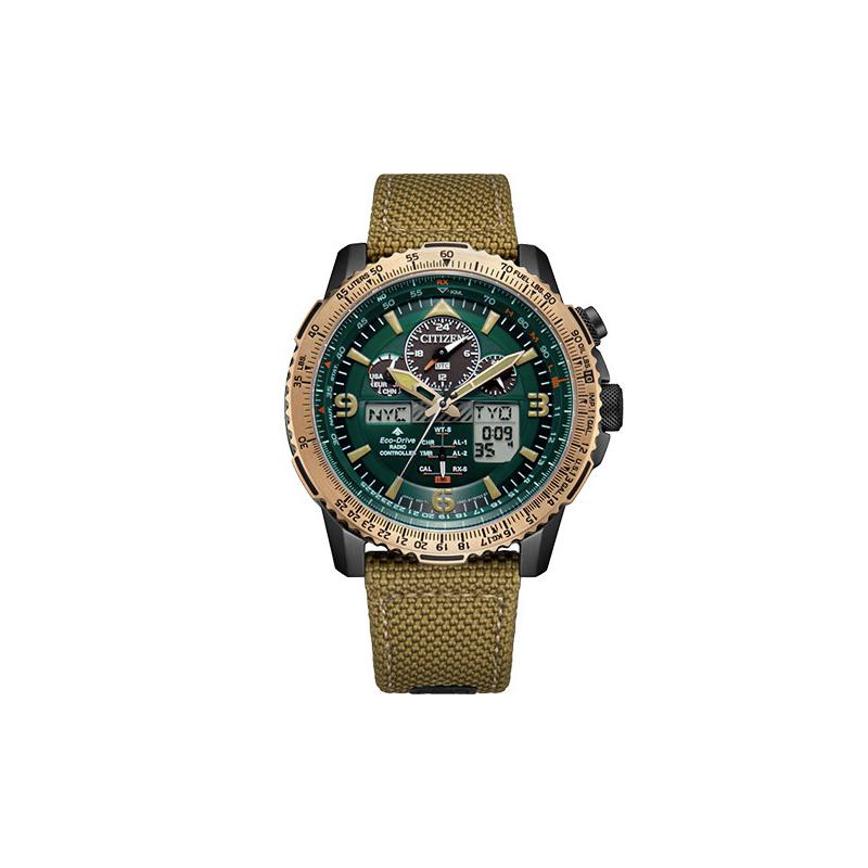

CITIZEN Eco-Drive Series Sports, Leisure and Fashion Trend 200 Meters Waterproof Solar Quartz Nylon Strap Men s Watch Green Dial JY8074-11X синій