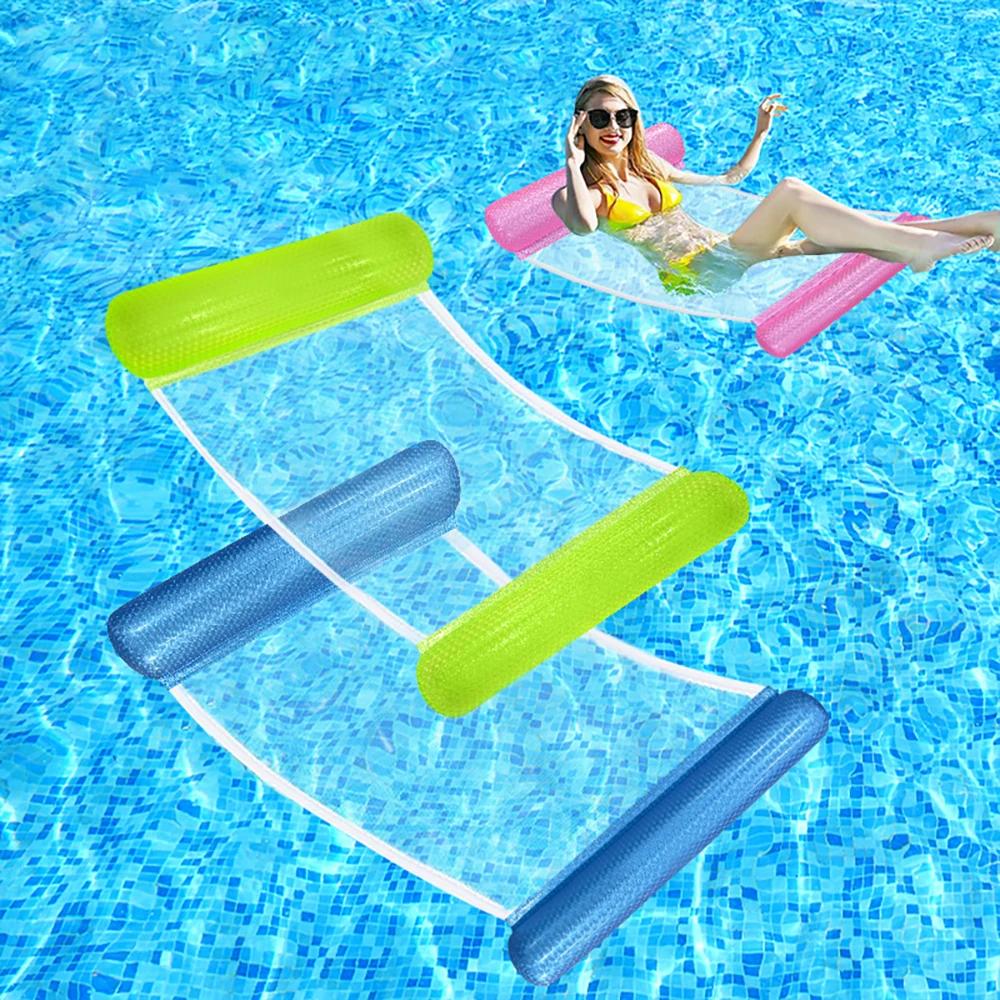 1 PC Gradient Sparkling fruiHanging Bed Thickened Pvc Swimming Inflatable Floating Bed Foldable Suitable For Beach Pool Parties