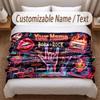 Music General Theme Soft Blanket Personalized Custom Name Text Print Warm Blanket Home Sofa Bedroom Decor