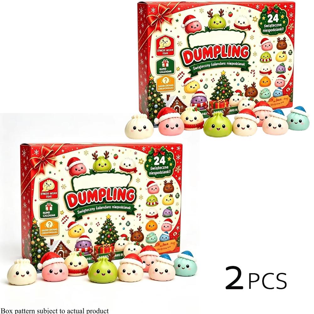 2026 Dumpling Squishy Christmas Advent Calendar 24 Days Countdown Stress Relief Fidget Mystery Surprise Gift Box Holiday Deco