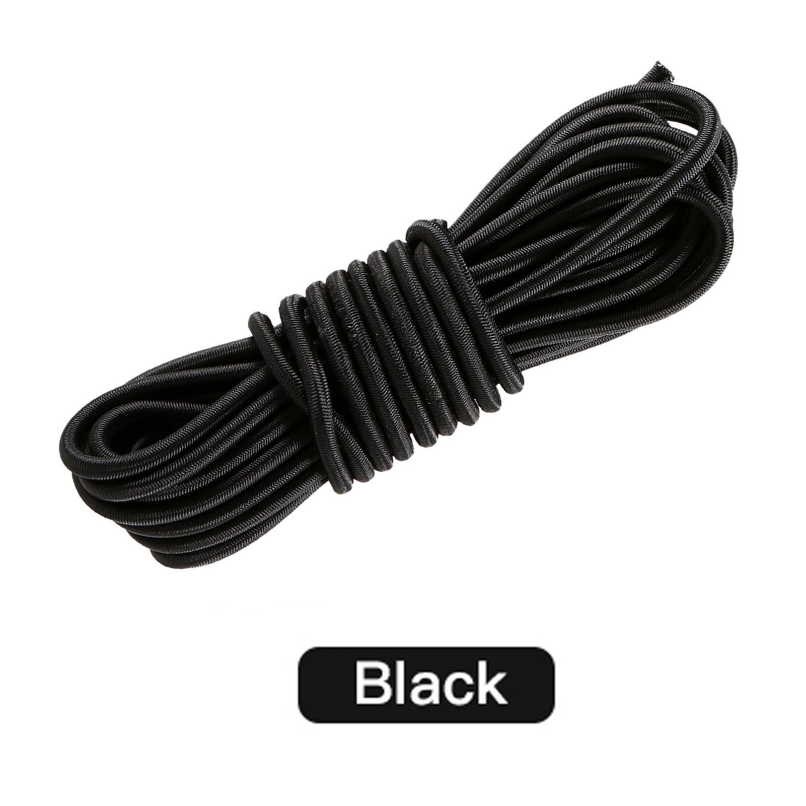 

5 метров 4 мм 5 мм Эластичный шнур-банджи для каяка, лодки 5MM чёрный