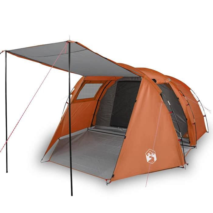 VidaXL Tunnel Camping Tent 4 Personnes, Shade Tent with Carry Bag, Camping Awning, Garden Shelter, Grey 94399
