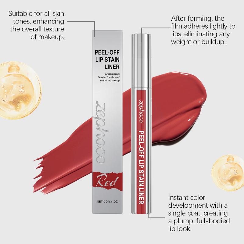 Peel Off Lip Stain Reveal Peel-Off Lip Gloss Red Lipstick Waterproof And Sweatproof Easy To Remove Natural Lip Tint
