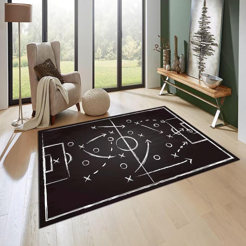 Football Field Area Rug Kids Room Living Room Bedroom Mats Home Decoration Carpet