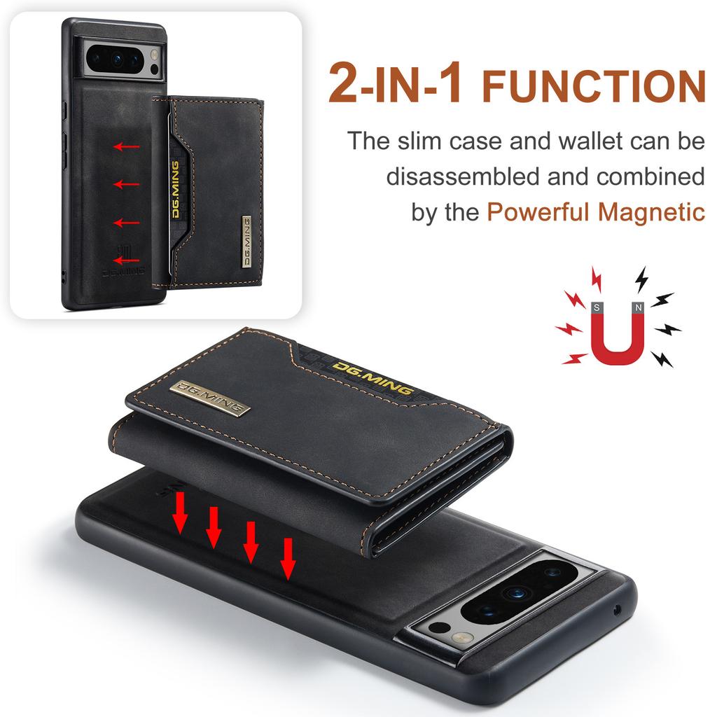 Leather Phone Case for Google Pixel 10 Pro XL 9a 9pro 8a 8 7a 7 6a 6 Powerful Magnetic Detachable Flip Card Holder Wallet Cover