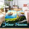 Custom 1Pc Fantasy Sea Voyage Flannel Personalized Rug Non Slip Floor Mat Soft Carpet for Living Bedroom Office Home Decor Gift