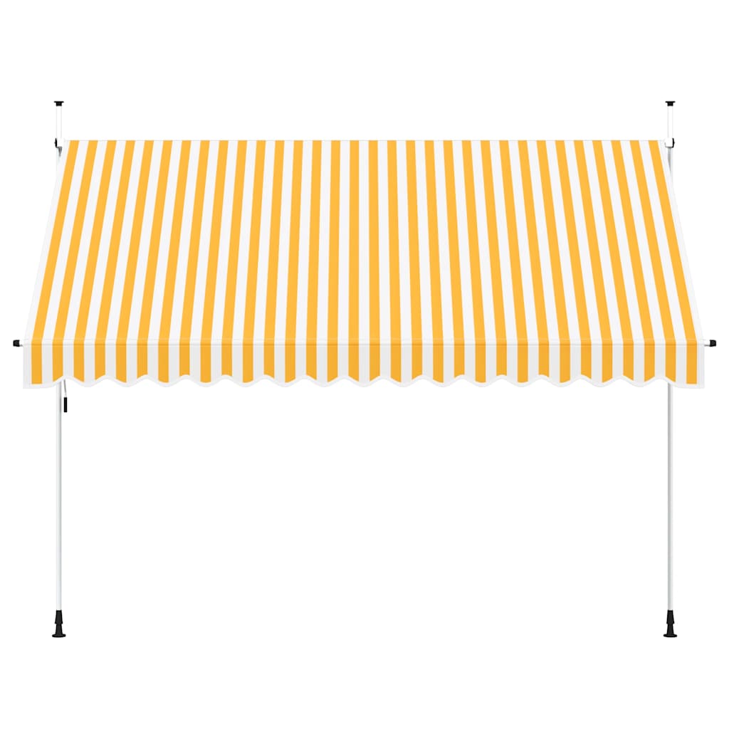 Manual Retractable Awning 350 Cm Orange White Striped