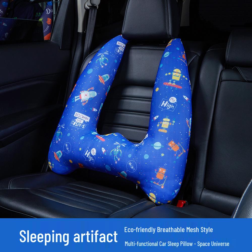 Children's Cartoon Car Headrest Neck Pillow & Lumbar Support Cushion