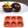 WTEMPO 1 ks 6 dutin Polokruhové silikonové formy na dorty Kreativní DIY Formy na výrobu želé a čokolády