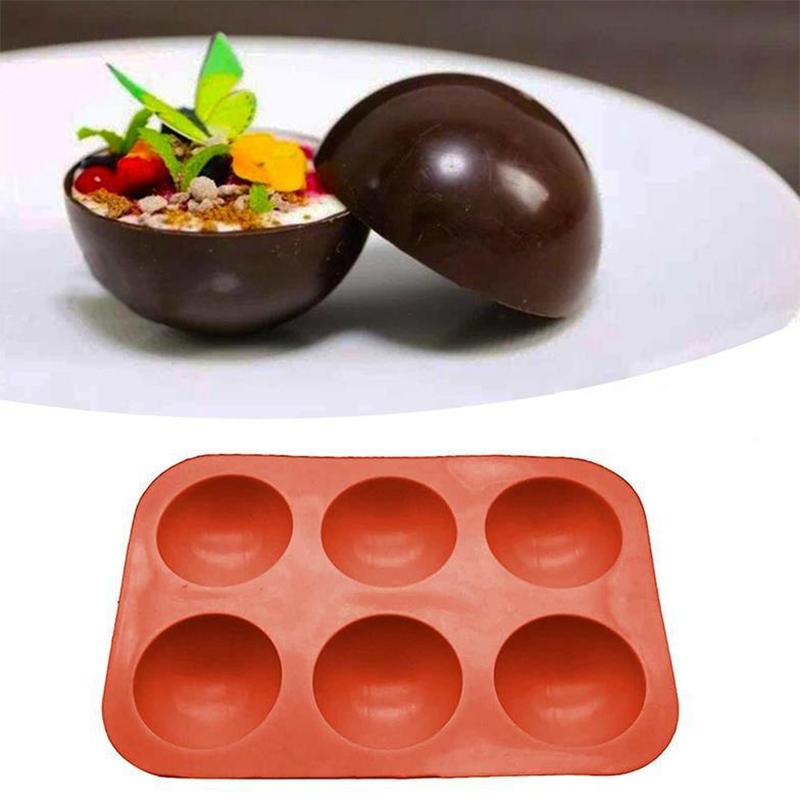 WTEMPO 1 ks 6 dutin Polokruhové silikonové formy na dorty Kreativní DIY Formy na výrobu želé a čokolády