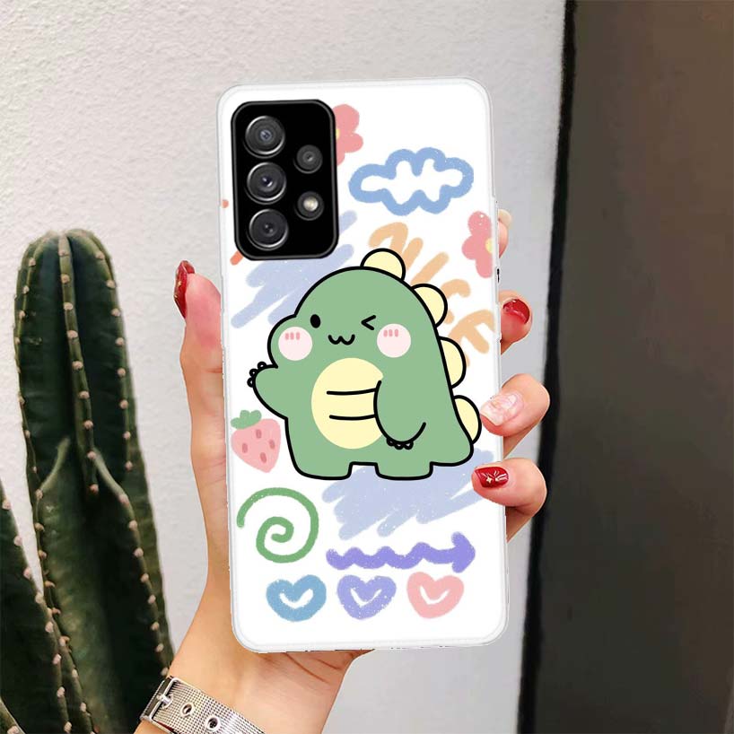 Dinosaur Cartoon Cute For Samsung Galaxy A51 A50 A71 A70 Phone Case A40 A41 A30 A31 A20E A21S A10 A11 A01 5G A6 A8 + A7 A9 Plus