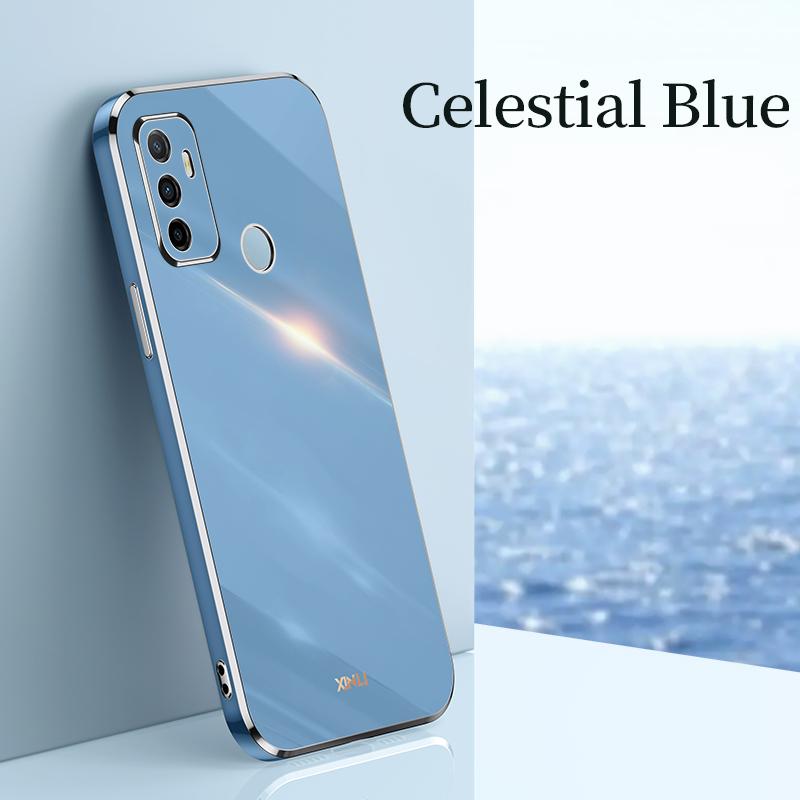 Luksus Plating Firkantet Deksel På For OPPO Realme C21Y C25Y C21 C20 C17 C15 C12 9i 8 7 7i XT A54 A55 A53S A93 A73 A52 A72 A92 A33 A31 Mykt Silikondeksel