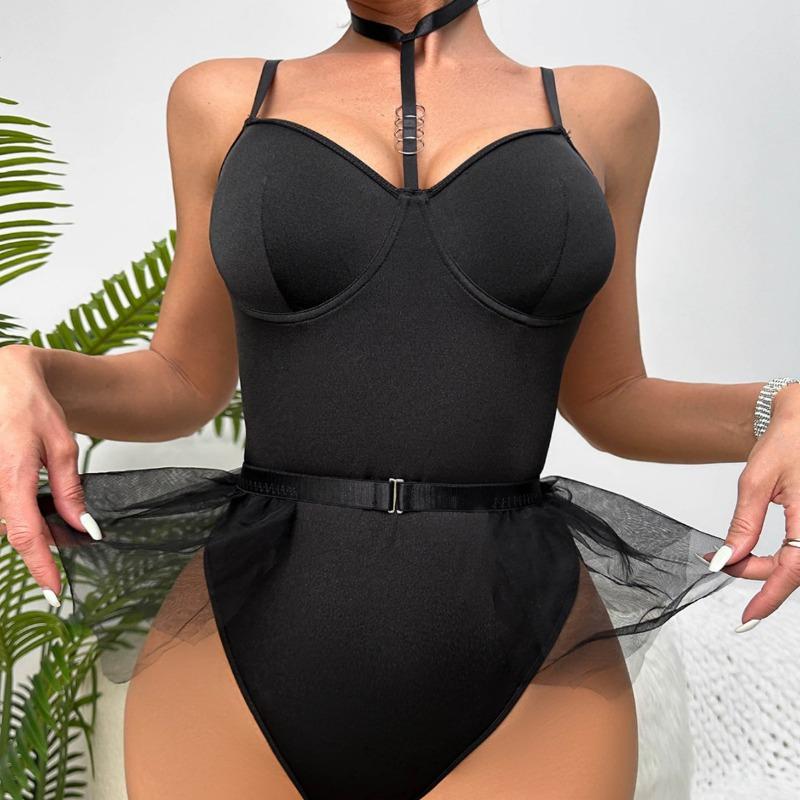 New sexy mesh tent skirt edge one-piece erotic underwear set
