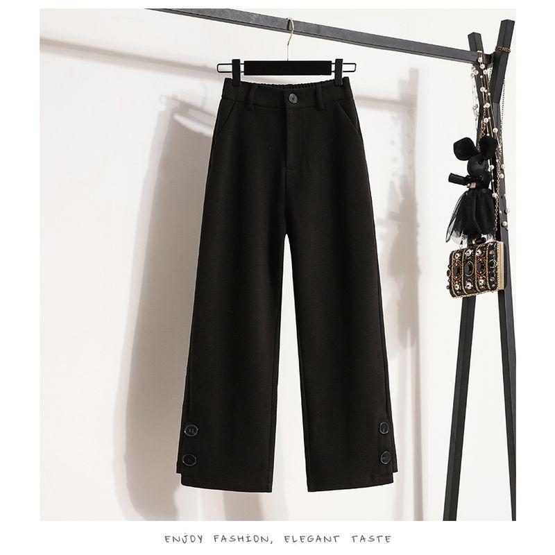 Amazon High Waist Woolen Pants Slim Looking Oversize Women's Clothing