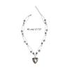 Exquisite Heart Necklace Romantics Metal Neck Chain Y2K Fashion Jewelry Safty Pin Splicing Necklace Women Girl