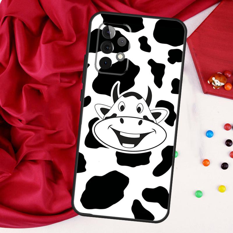 Cartoon Cute Cow Spots For Samsung Galaxy A55 A53 A33 A13 A35 A15 A36 A56 A26 A16 A22 A32 A52 A54 A34 A06 A05 Case