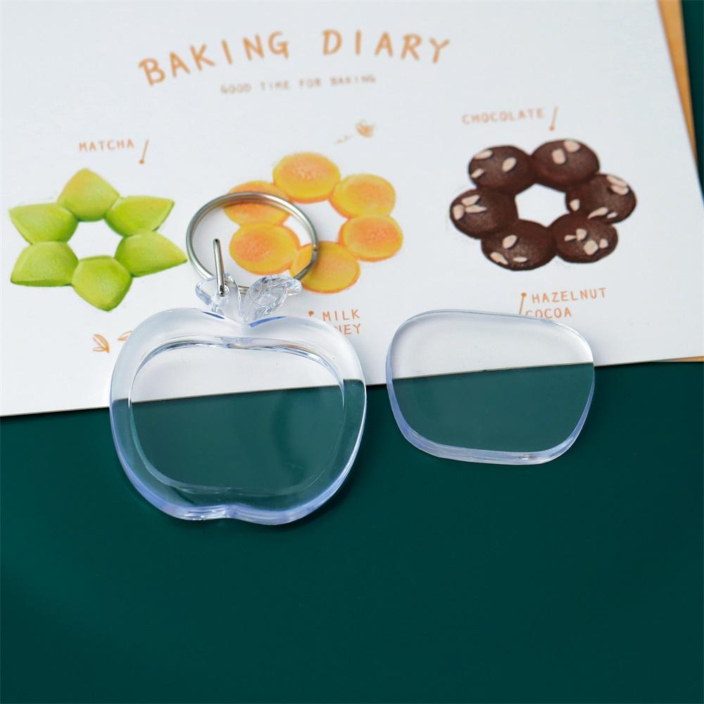 2-5Pcs/Pack Transparent Rectangle Blank Acrylic Insert Keychain Photo Picture Frame Keyring Holder DIY Split Ring KeyChain Gift