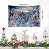 A Christmas Landscape Polyester Tapestry, a Festive Wall Decoration, Suitable for Home, Kitchen and Party Decoration