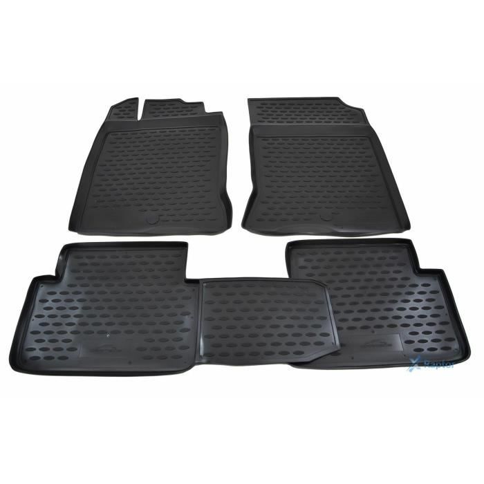 Tapis De Sol En Caoutchouc 3D - J&amp;J AUTOMOTIVE - Renault Laguna 3 - Noir - Sur Mesure - Antidérapant