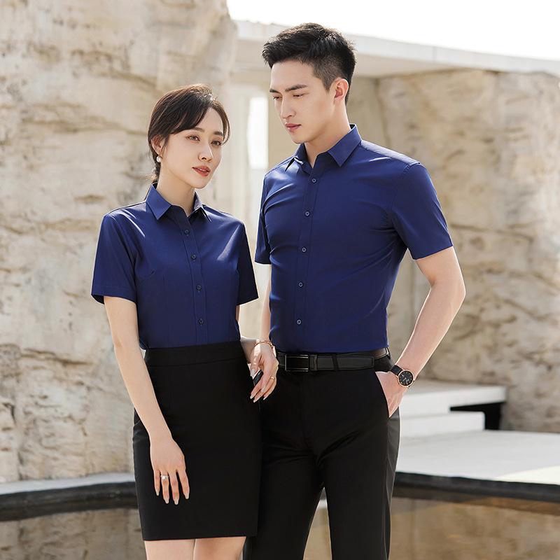 Youth Bamboo Fiber Shirt Men's Shirt Men's Summer Breathable Cool Short Sleeve White Shirt Casual Non-ironing Men's Shirt
