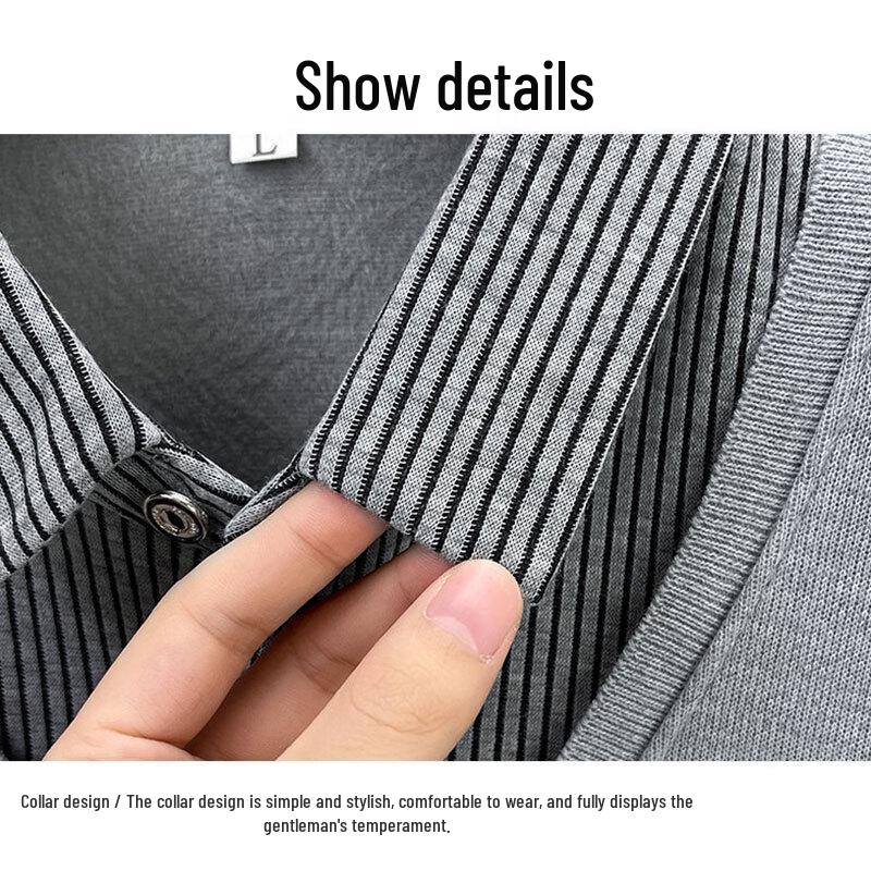 Pierre Cardin Men's Fleece-Lined Faux-Two-Piece Sweater Shirt