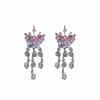 Korean flash zircon butterfly water drop ear hook ins super fairy sweet and exquisite earrings light luxury high-end earrings women