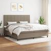 Maison Exclusive - Bed Slat Base with Taupe Mattress 200x200 Cm Fabric