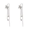 Women Fashion Micro Inlaid Zircon Butterfly Long Tassel Drop Earrings