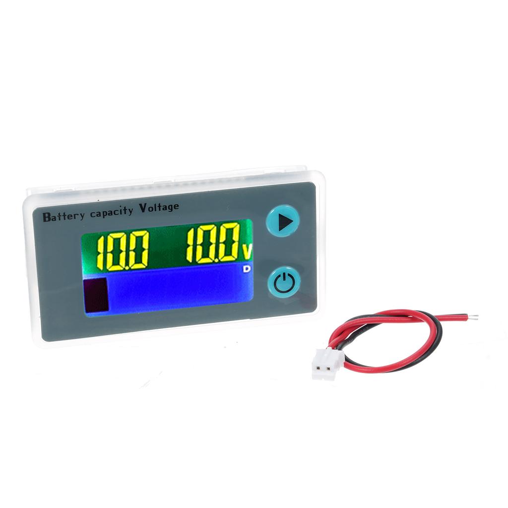 10 100V LCD Battery Monitor 12V 24V 36V 48V Digital Battery Capacity Voltmeter Tester Percentage Level Voltage