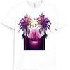 Synthwave T Shirt Retro 80s Neon Sunset City Palm Trees Vaporwave Tee