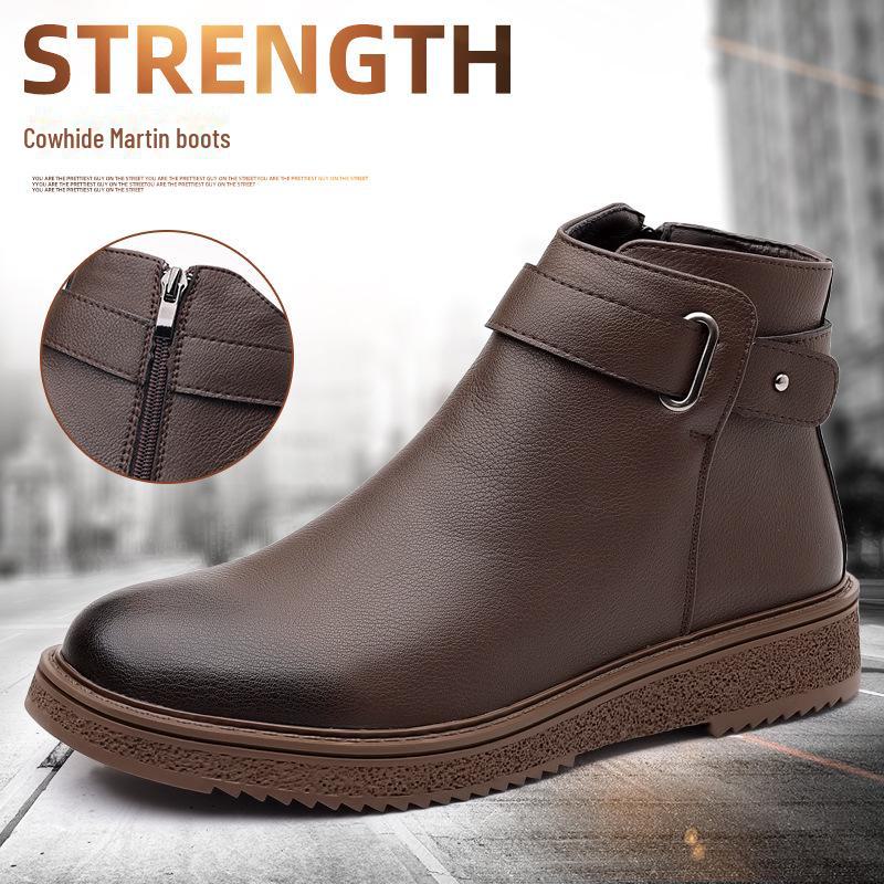 2024 Winter Men's Retro Martin Boots with Warm Velvet Lining